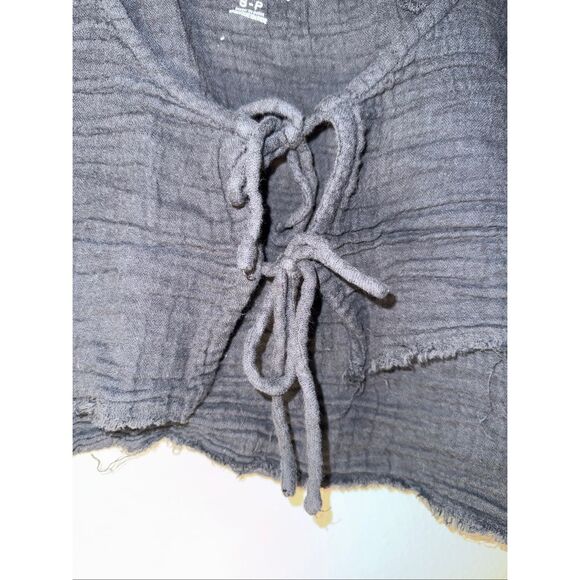 Urban outfitters out from under black distressed crop top small #718 - Picture 3 of 6